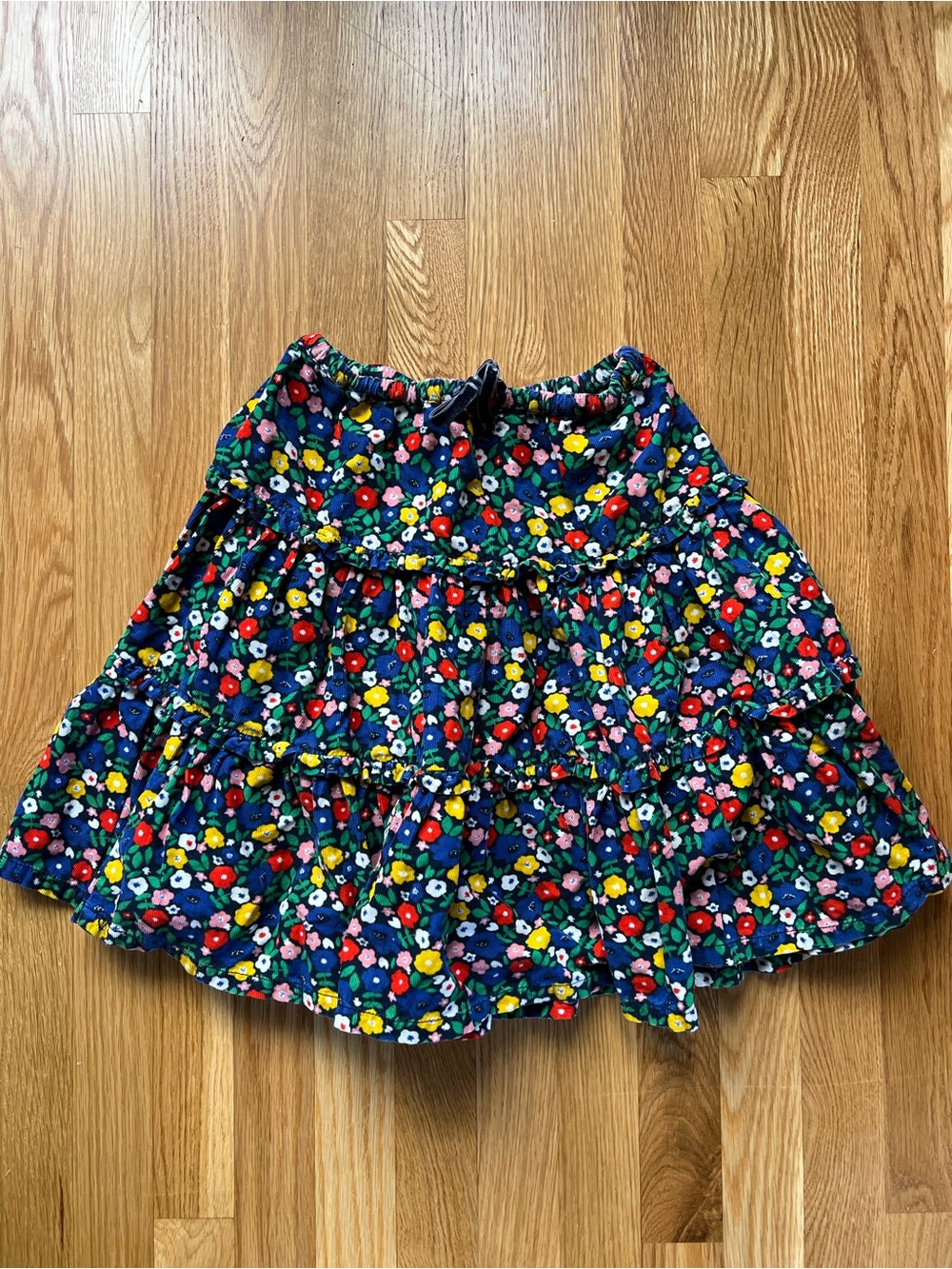 Mini Boden Corduroy Floral Tiered Ruffle Skirt 11-12Y